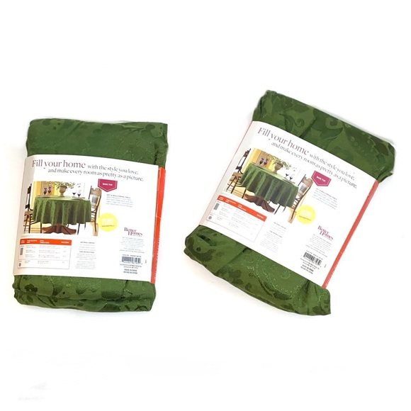 Better Homes and Gardens Green Textural Paisley Jacquard Fabric Tablecloths 2Ct - Picture 3 of 3